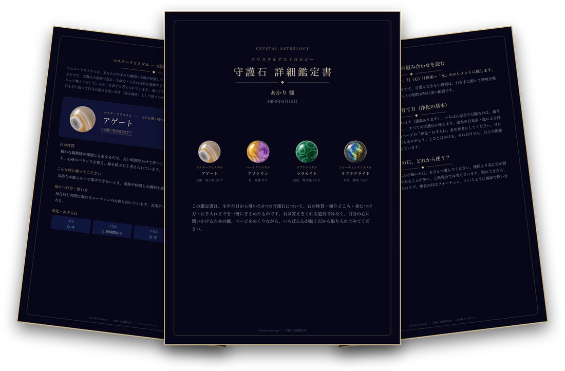 守護石 詳細鑑定書のサンプルページ(PDF・全7ページ)